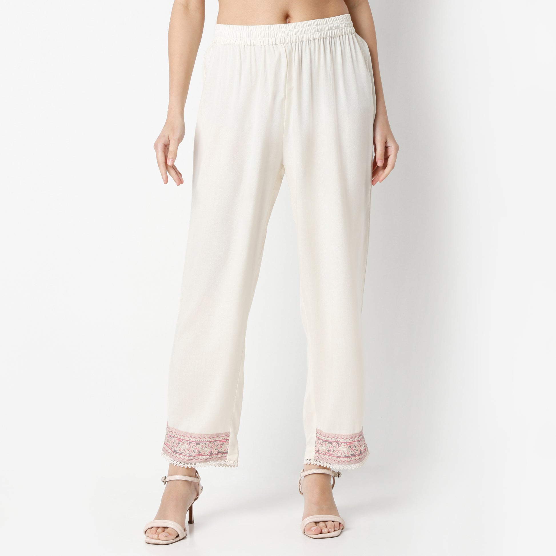 Flare Fit Printed Round Neck Kurta and Pant with Dupatta Set