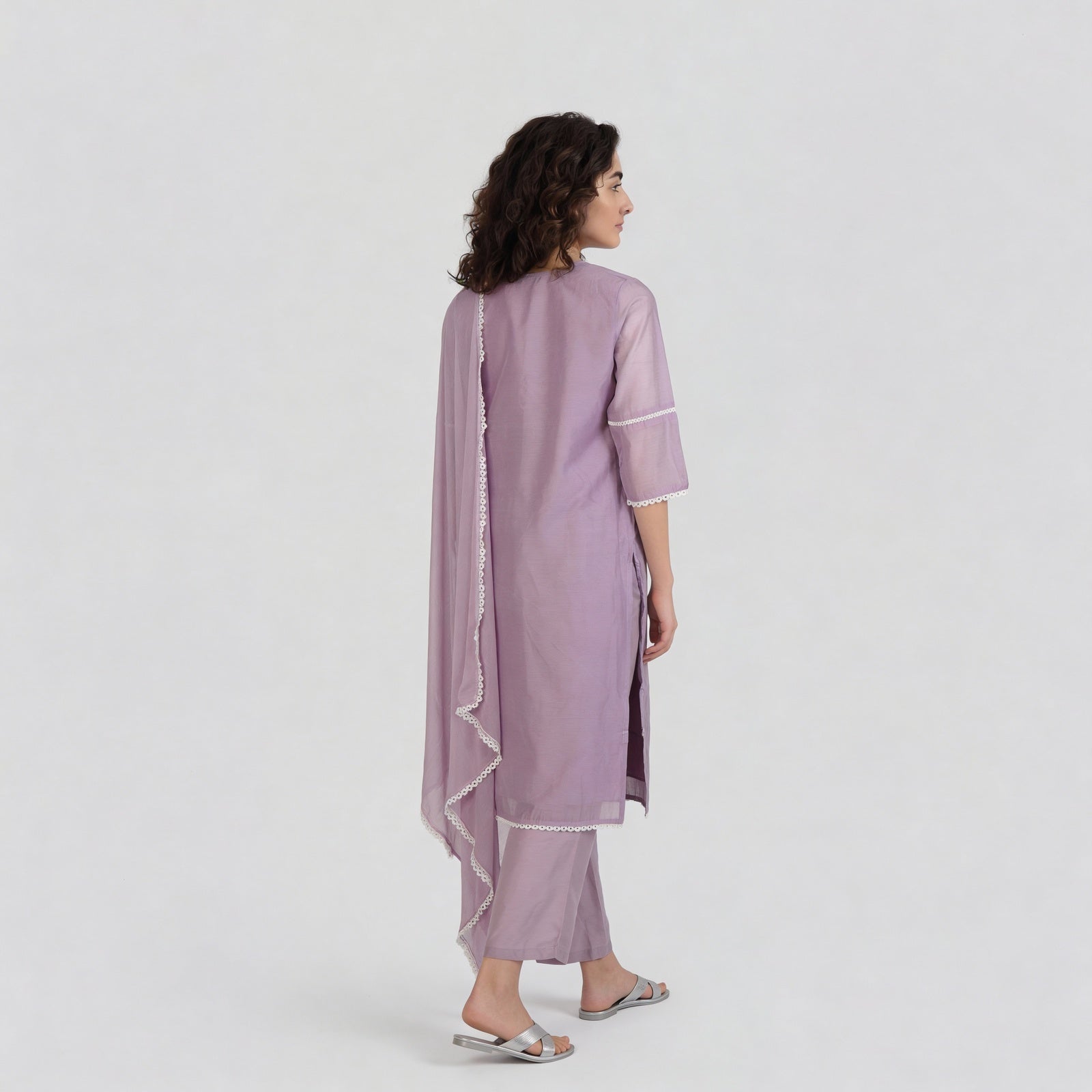 Embroidered Straight Kurta with Pant & Dupatta Set