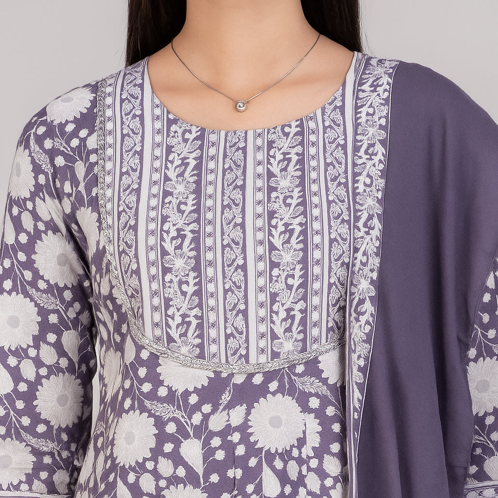 Printed Kurta and Pant With Dupatta Set