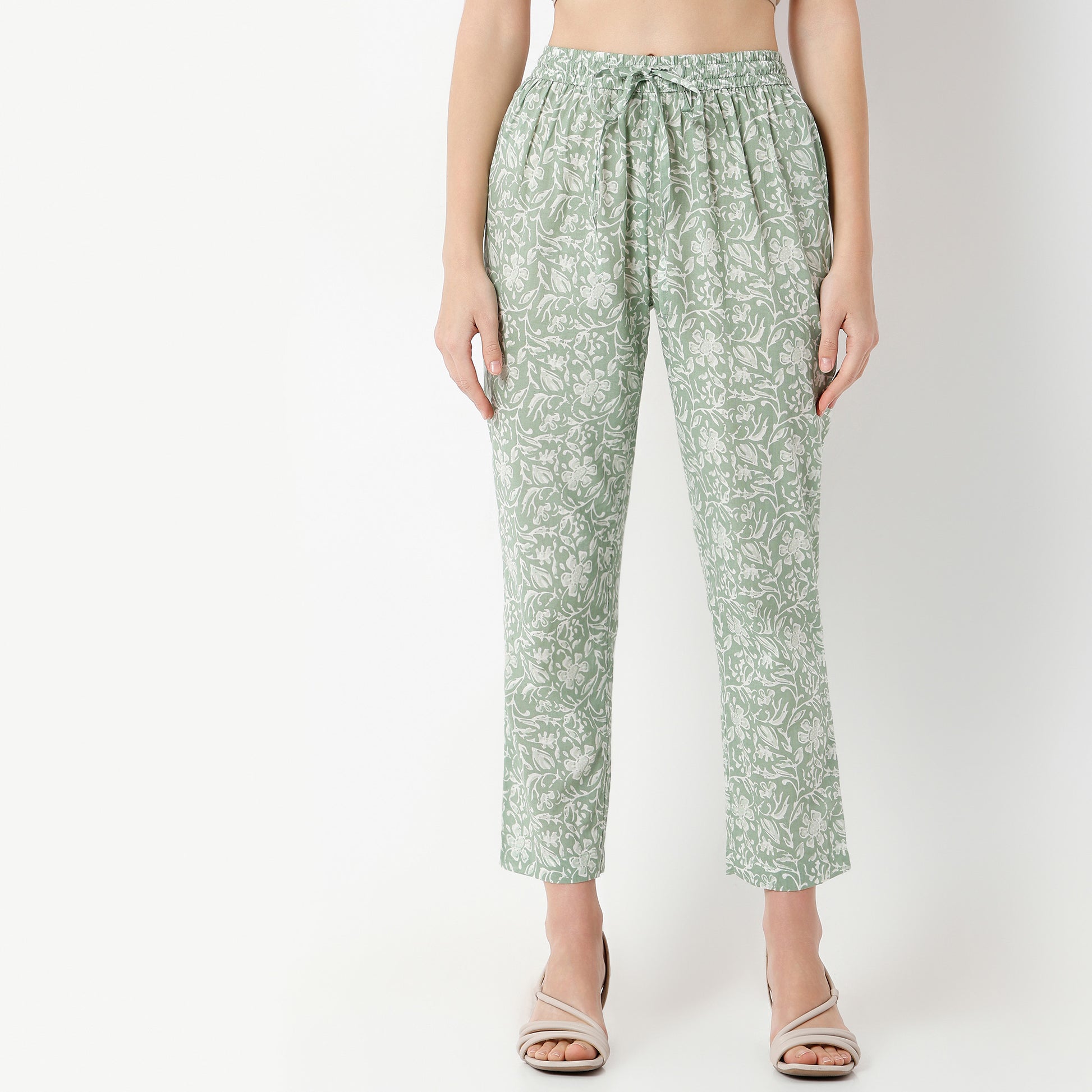 Flare Fit Printed Round Neck Kurta and Pant with Dupatta Set