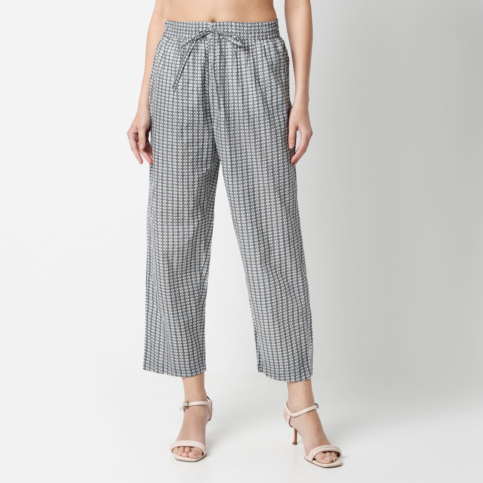 Flare Fit Printed Round Neck Kurta and Pant with Dupatta Set