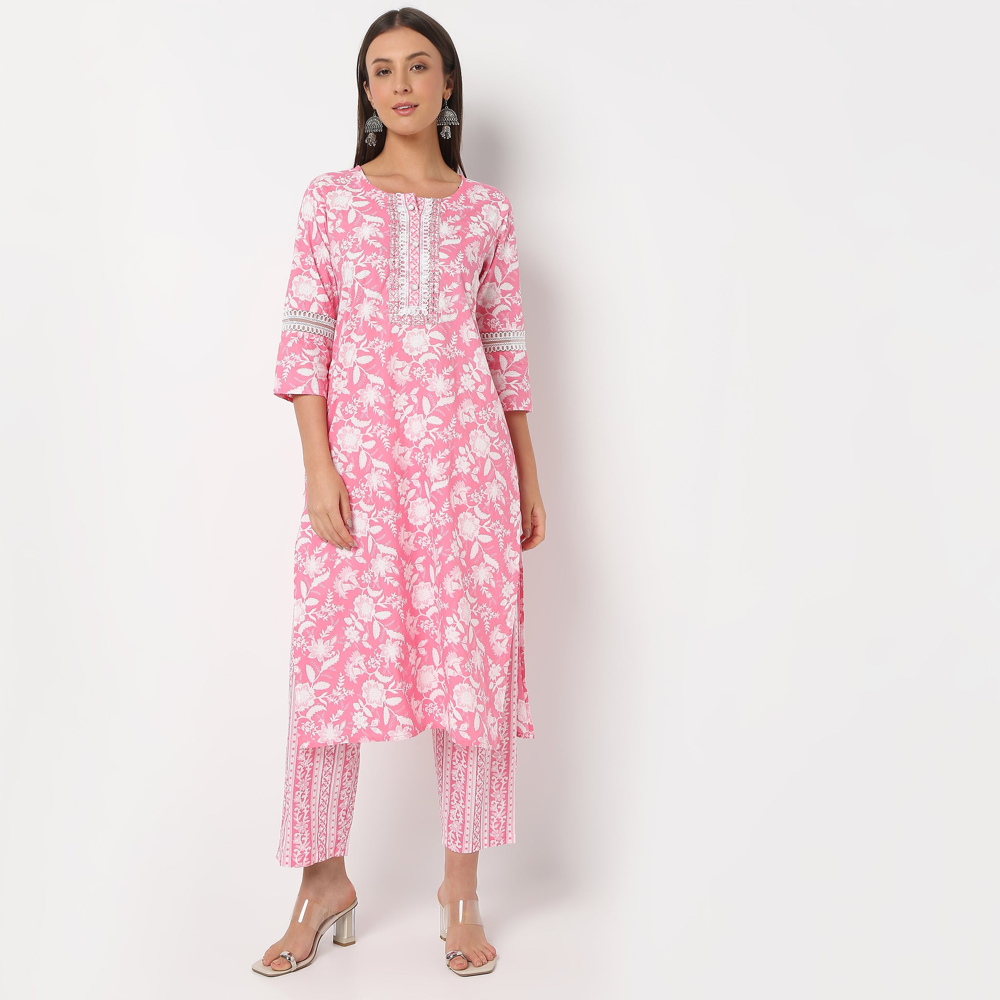 Printed Straight Kurta and Pant With Dupatta Set