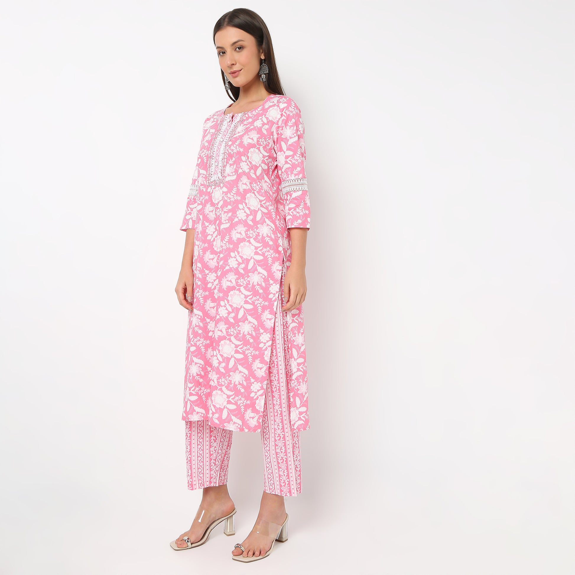 Printed Straight Kurta and Pant With Dupatta Set