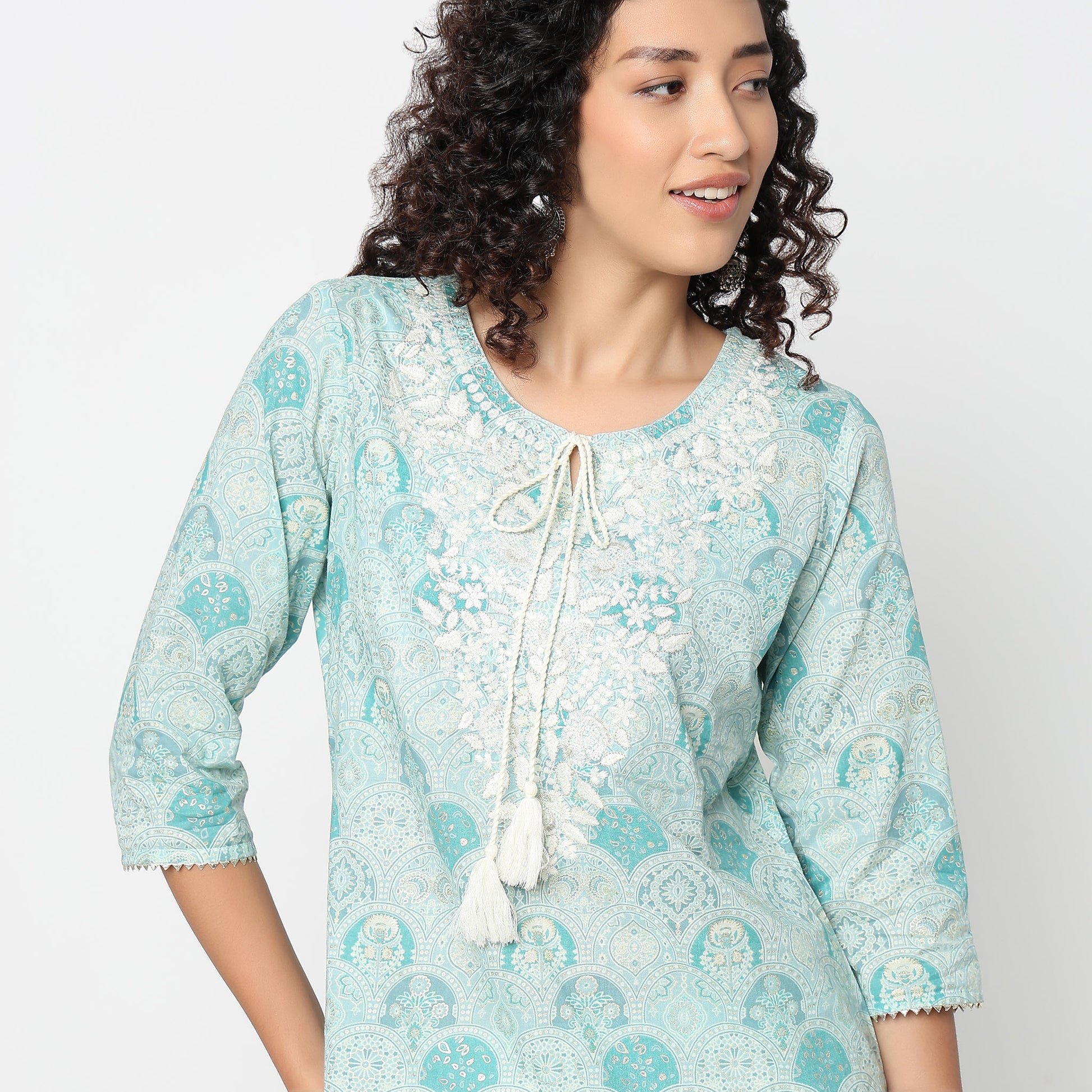 Straight Fit Printed Kurta with Pant Set