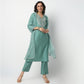 Straight Fit Embellished V-Neck Kurta and Pant with Dupatta Set