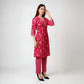 V-Neck Printed Flared Kurta and Pant Set
