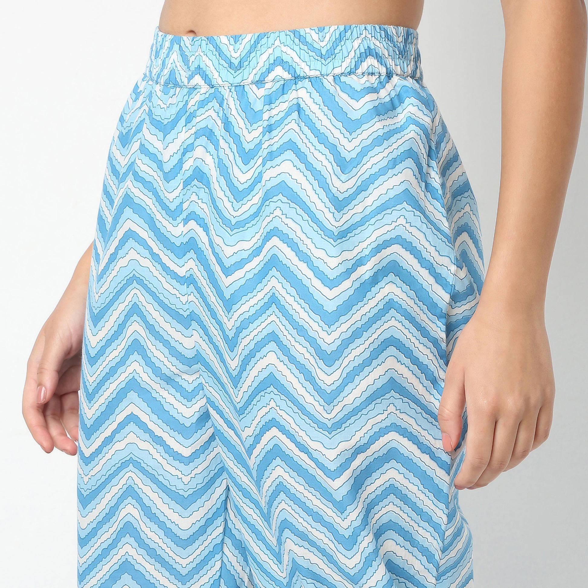 Straight Fit Printed V-Neck Kurta with Pant Set