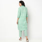 Buy Women Straight Fit Printed Three-Fourth Sleeve Kurta with Pant Set  - Style Union
