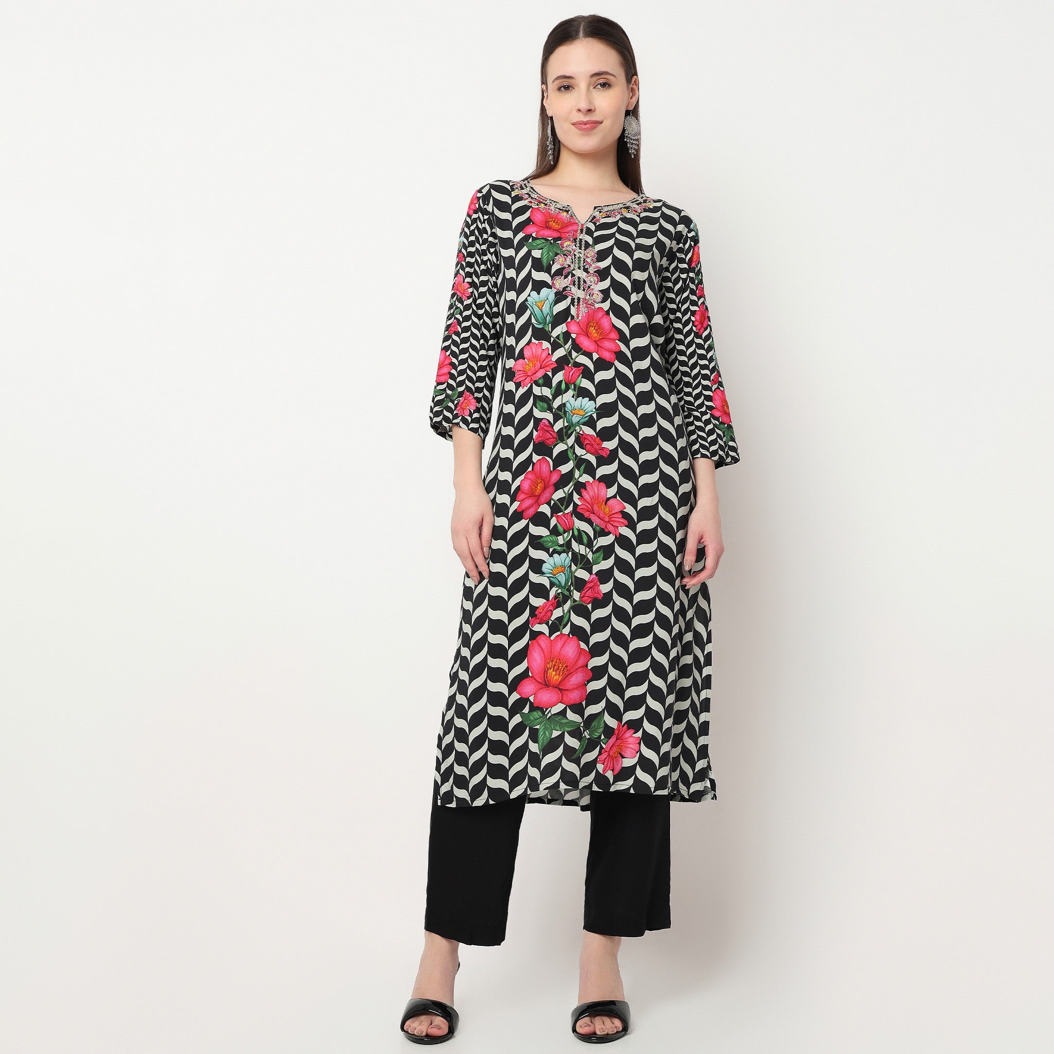 Printed Kurta with Pant & with Dupatta Set