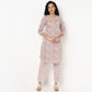 V-Neck Printed Kurta and Pant Set