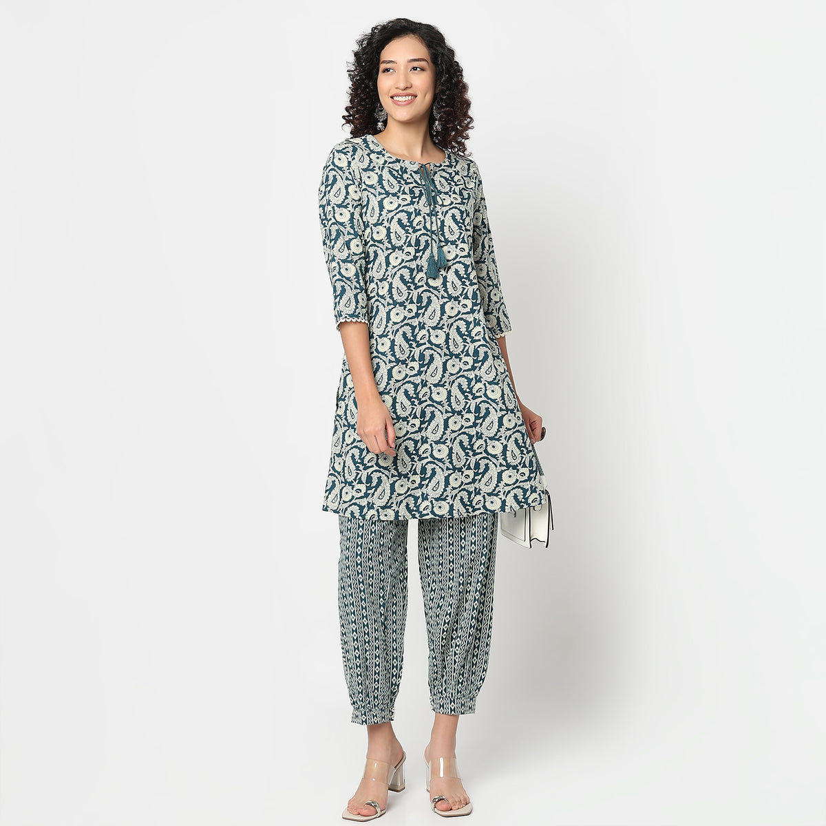 Printed Straight Kurta With Pant Set