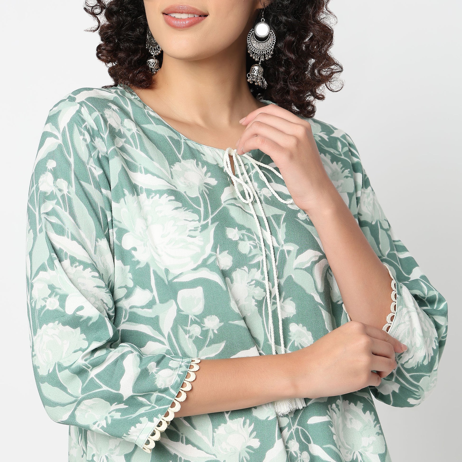 Printed Straight Kurta With Pant Set