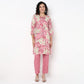 Floral Print Straight Kurta With Pant Set