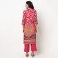 Buy Women Straight Fit Printed Three-Fourth Sleeve Kurta and Pant with Dupatta Set  - Style Union