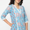 Flare Fit Printed V-Neck Kurta with Pant Set