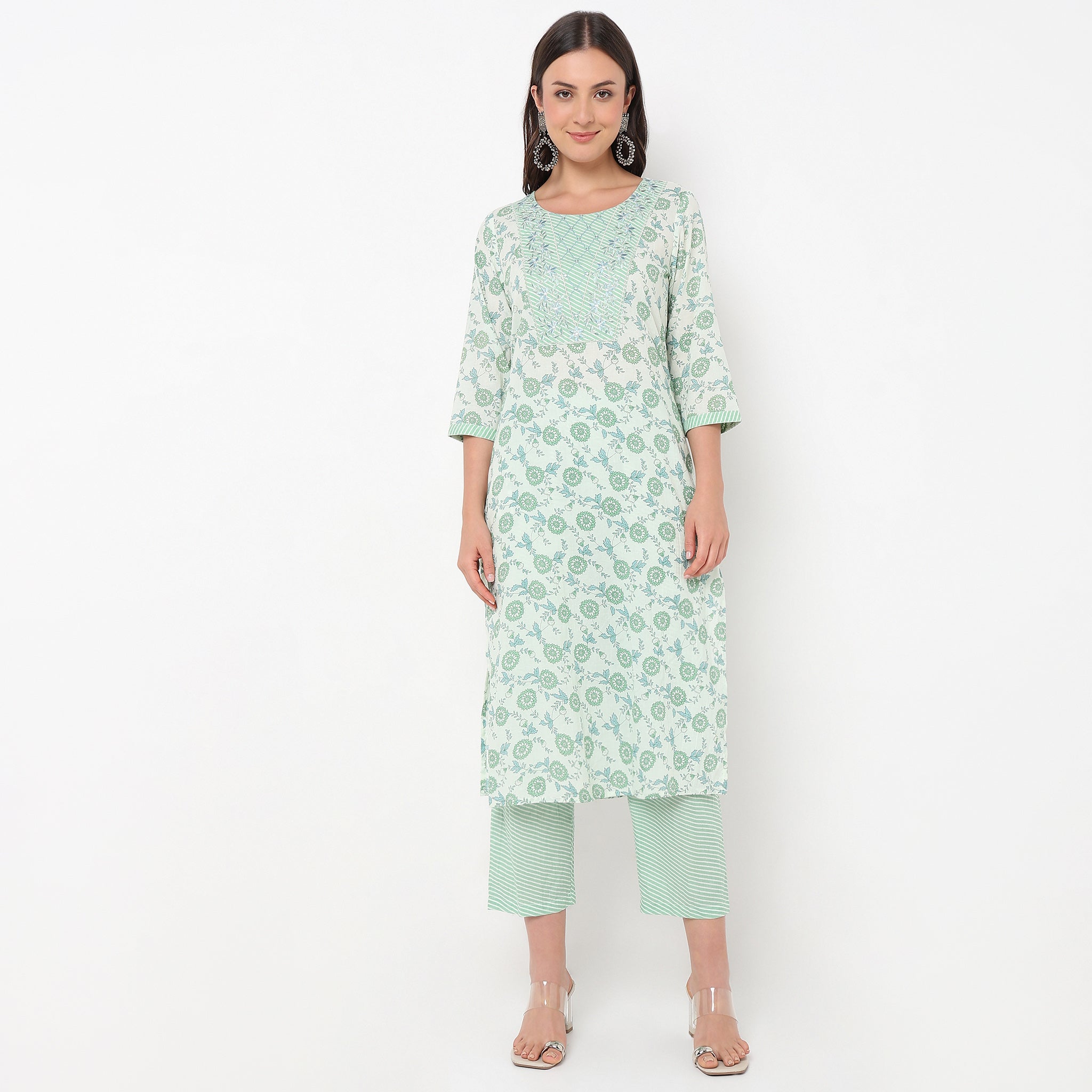 Straight Fit Printed Kurta and Pant with Dupatta Set