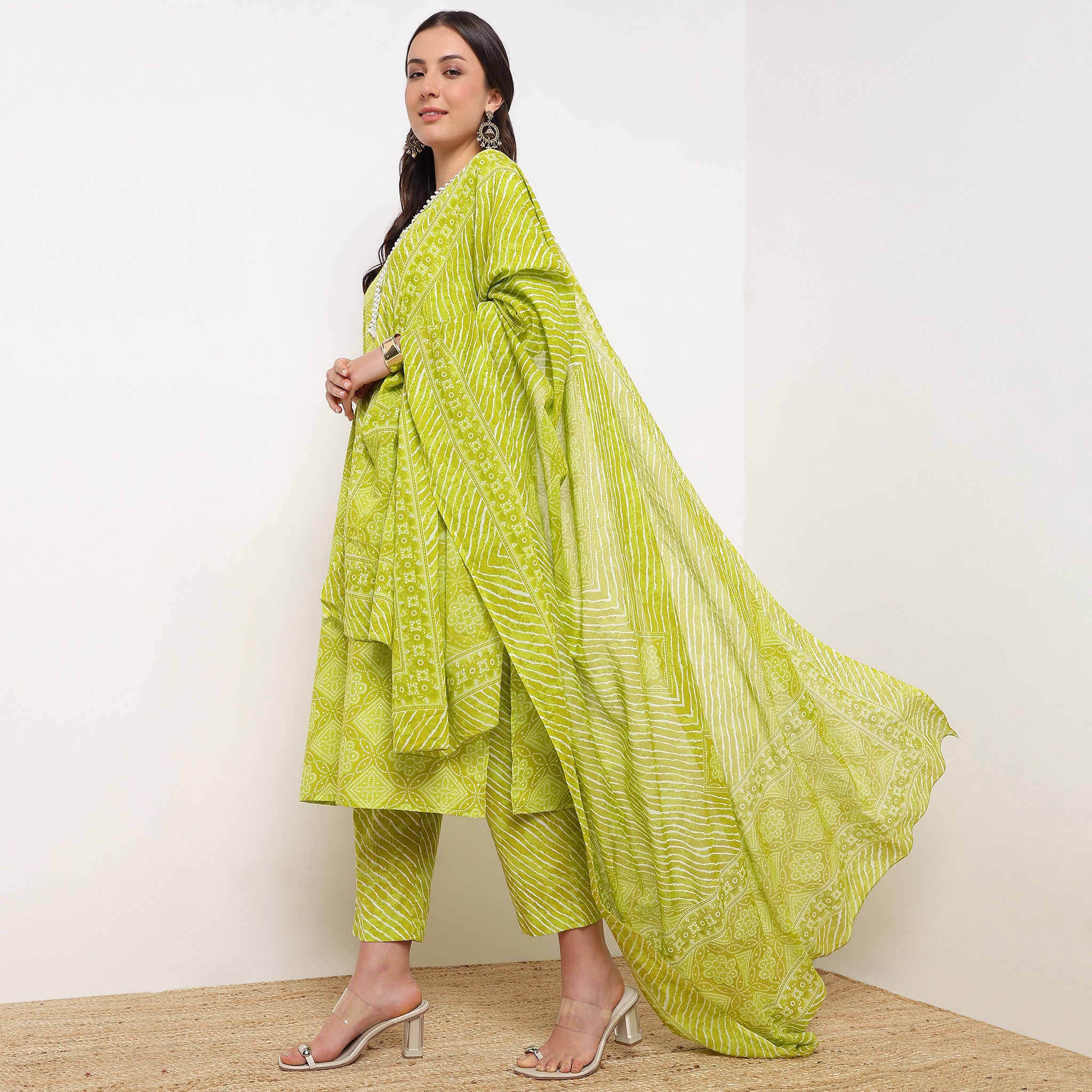 Straight Fit Printed Kurta and Pant with Dupatta Set