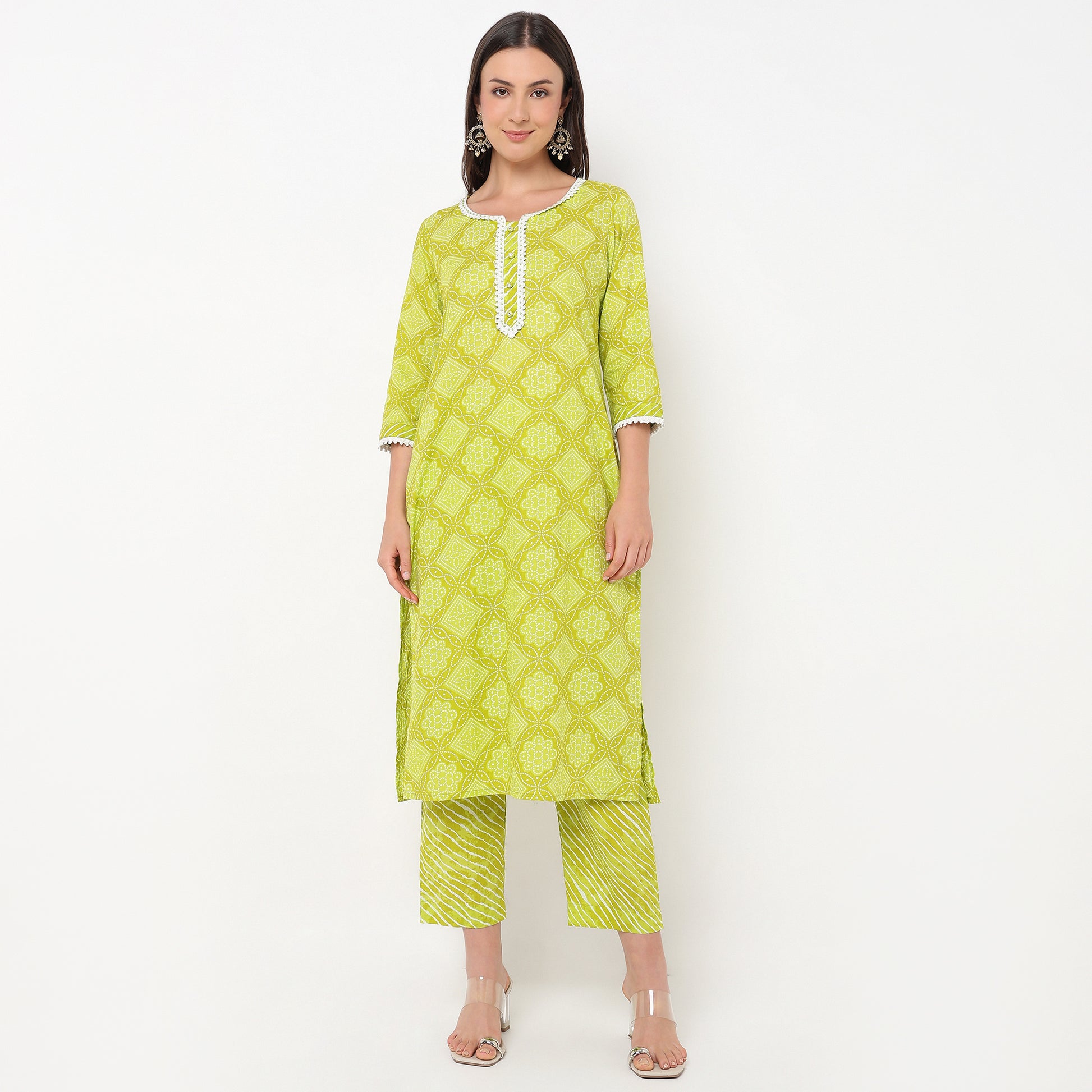 Straight Fit Printed Kurta and Pant with Dupatta Set