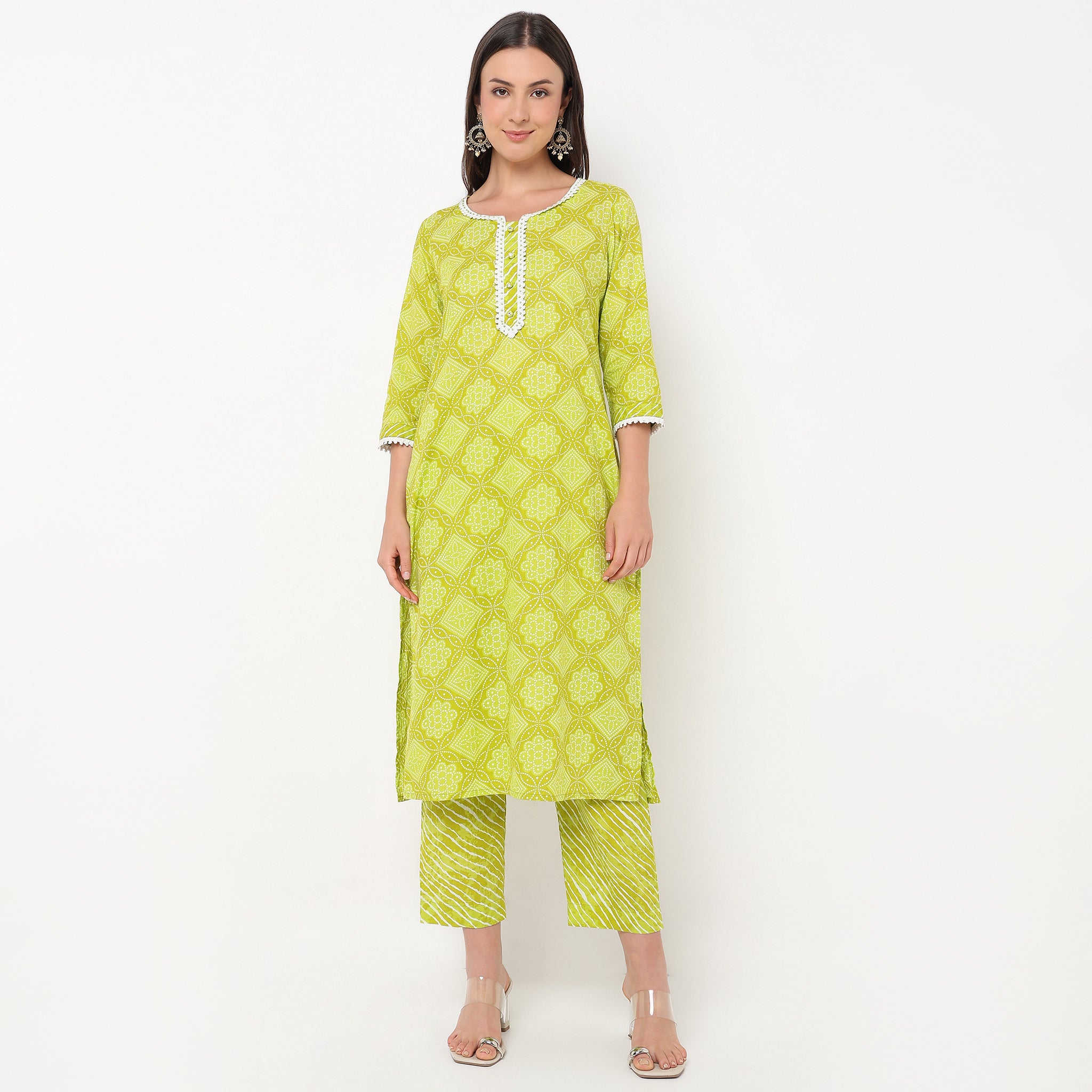 Straight Fit Printed Kurta and Pant with Dupatta Set