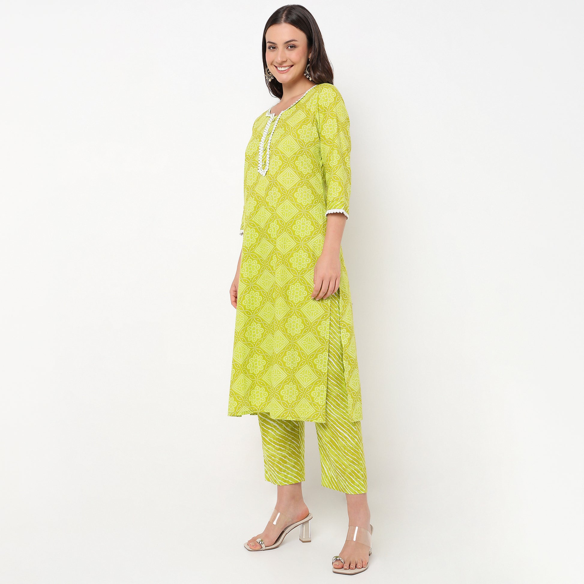 Straight Fit Printed Kurta and Pant with Dupatta Set