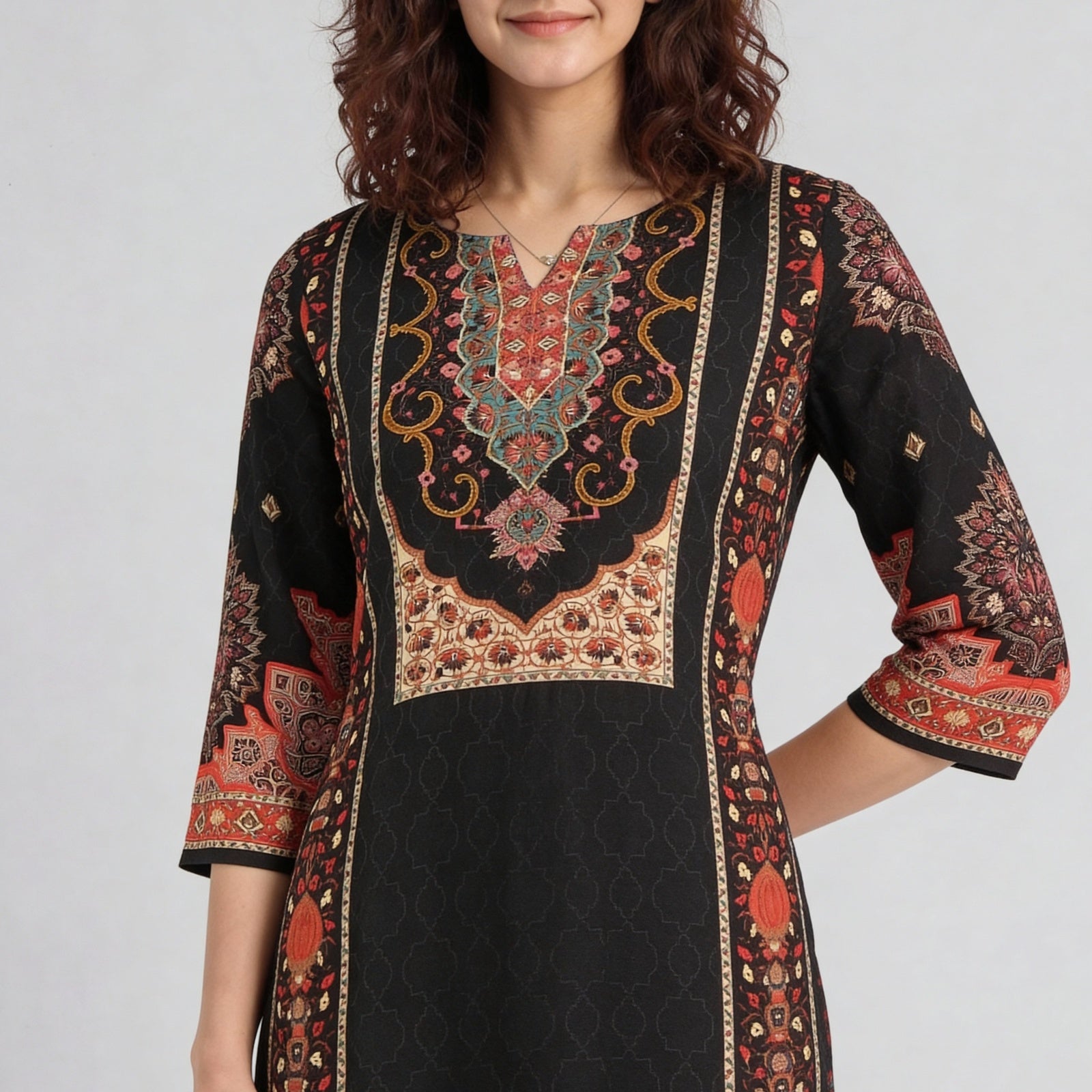 Printed Straight Kurta with Pant & with Dupatta Set