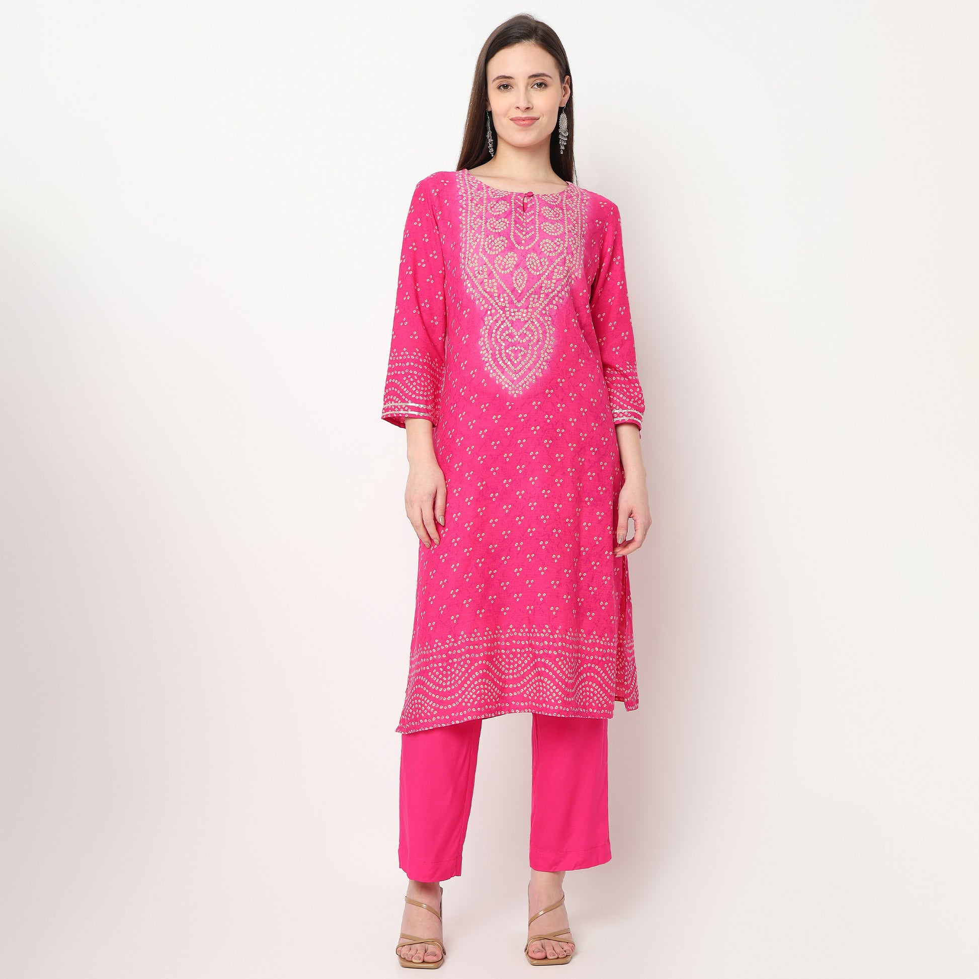 Printed Kurta with Pant & with Dupatta Set