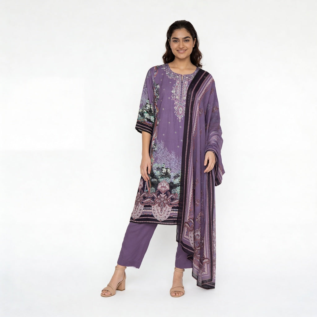 Printed Kurta with Pant & Dupatta Set