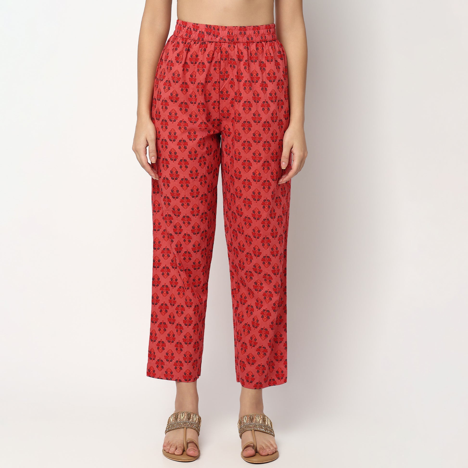 Buy Women Straight Fit Printed Three-Fourth Sleeve Kurta and Pant with Dupatta Set  - Style Union