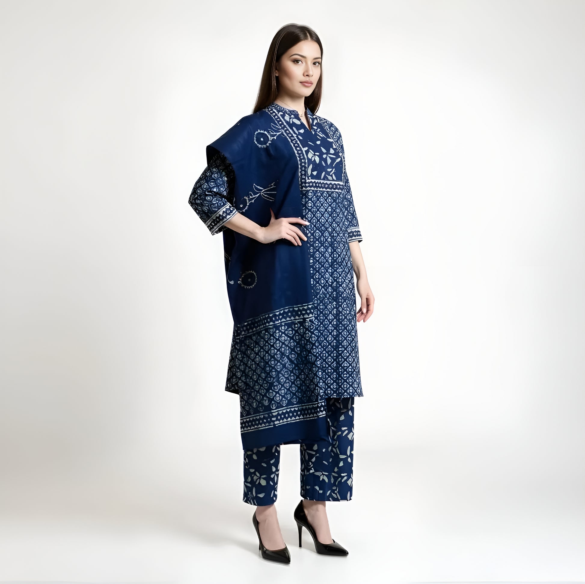 Printed Kurta and Pant With Dupatta Set
