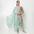 V-Neck Embroidered Kurta with Pant & with Dupatta Set