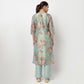 V-Neck Embroidered Kurta with Pant & with Dupatta Set