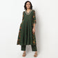 Buy Women Flare Fit Printed Three-Fourth Sleeve Kurta and Pant with Dupatta Set  - Style Union