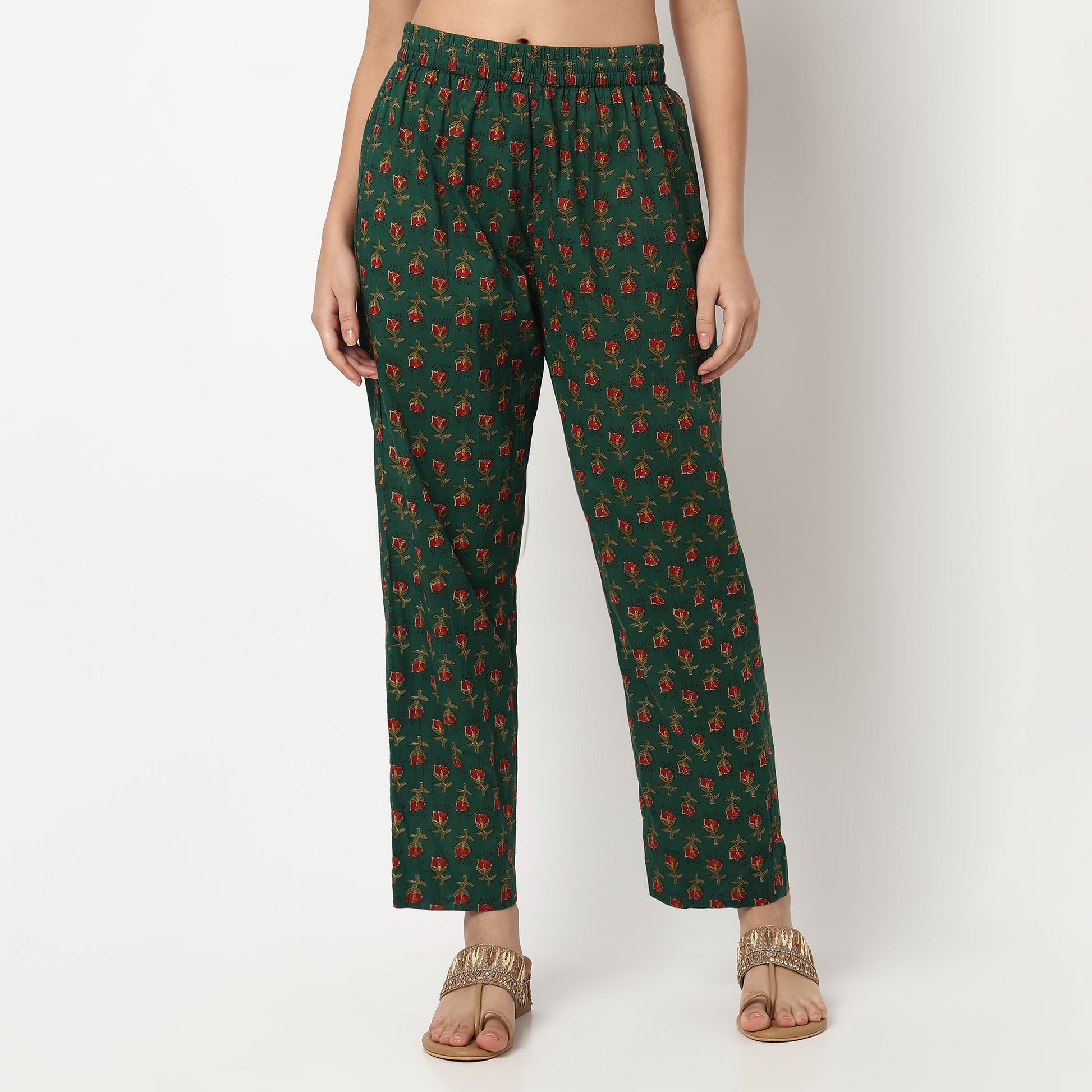 Buy Women Flare Fit Printed Three-Fourth Sleeve Kurta and Pant with Dupatta Set  - Style Union