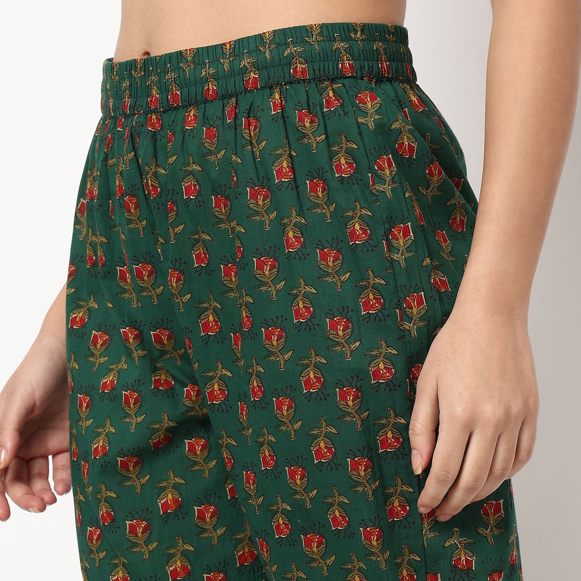 Buy Women Flare Fit Printed Three-Fourth Sleeve Kurta and Pant with Dupatta Set  - Style Union