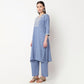 Embroidered V-Neck Straight Kurta with Pant Set