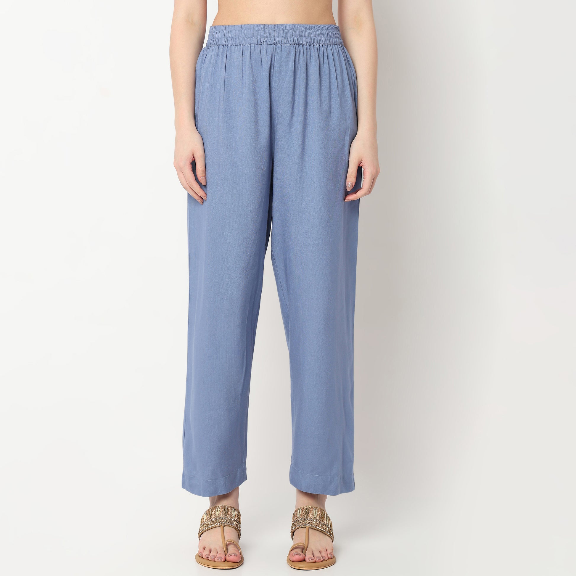 Embroidered V-Neck Straight Kurta with Pant Set