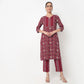 Printed Crew Neck Straight Kurta with Pant Set