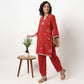 Buy Women Straight Fit Embroidered Three-Fourth Sleeve Kurta with Pant Set  - Style Union