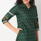 Printed V-Neck Straight Kurta with Pant Set