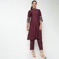 Full Placket Emroidered A line Kurta Set