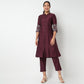 Full Placket Emroidered A line Kurta Set