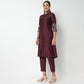 Full Placket Emroidered A line Kurta Set
