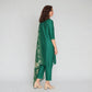 Embellished V-Neck Straight Kurta with Pant & Dupatta Set