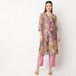 Printed V-Neck Straight Kurta with Pant Set