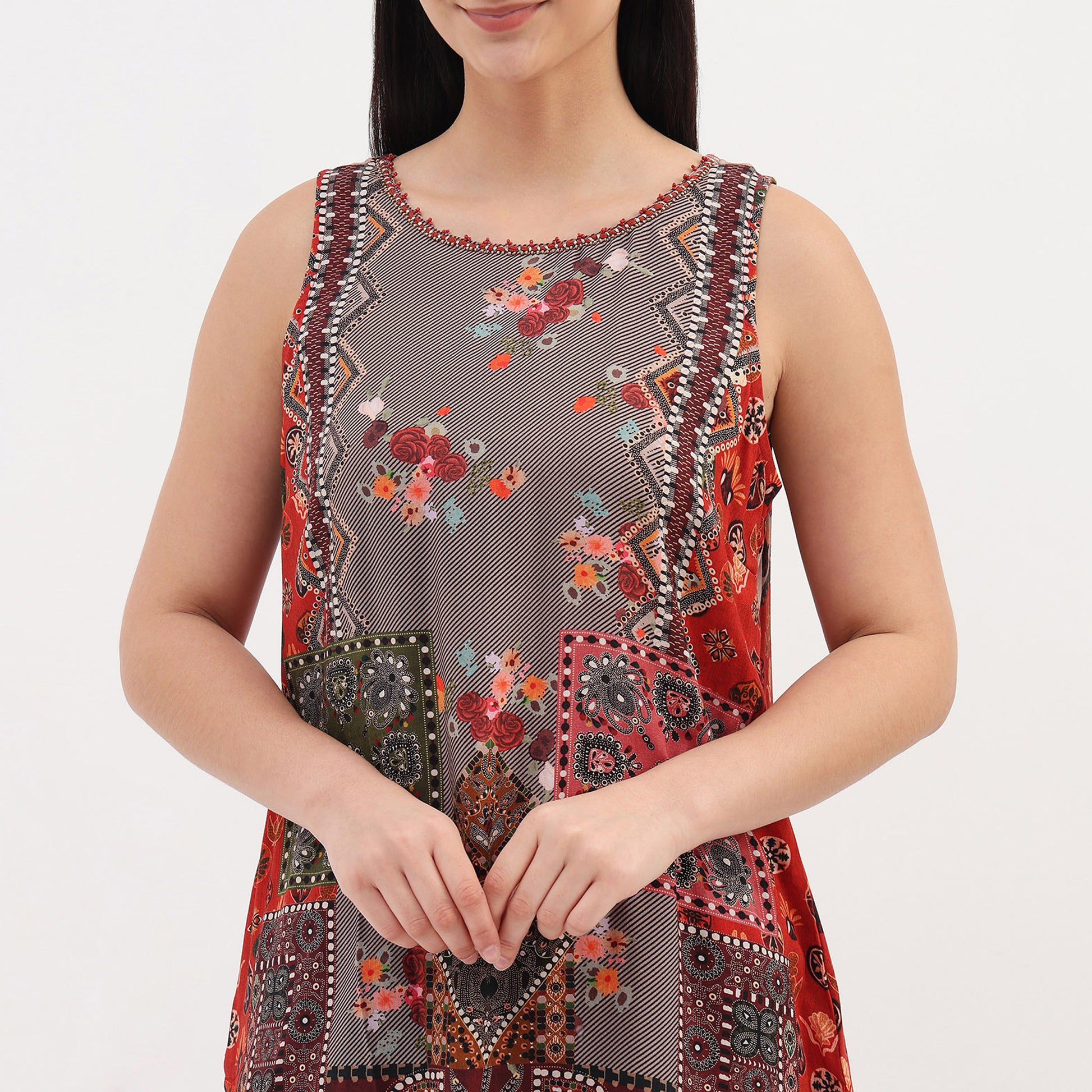 Printed Straight Kurta with Pant and Dupatta Set