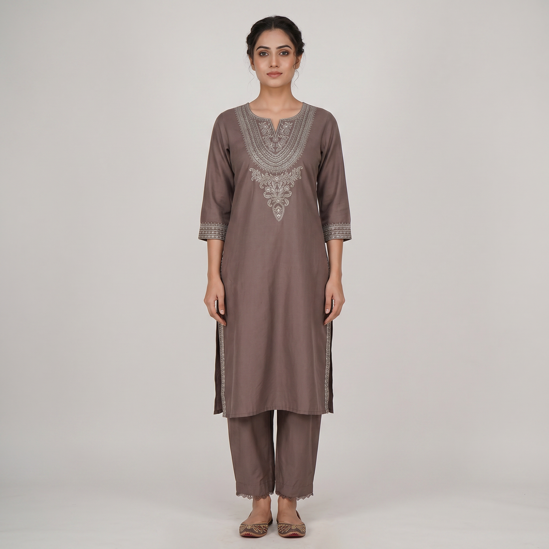 Embroidered Straight Kurta