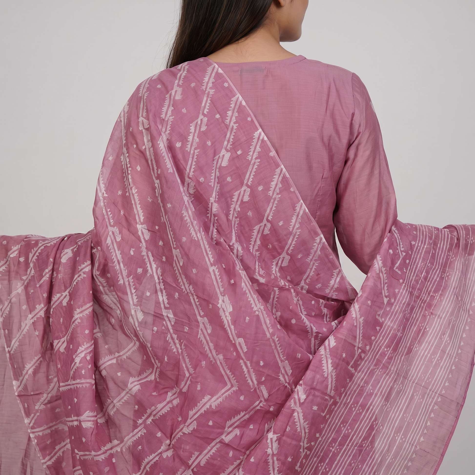 Cotton Embroidered Kurta and Pant with Dupatta Set