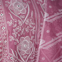 Cotton Embroidered Kurta and Pant with Dupatta Set