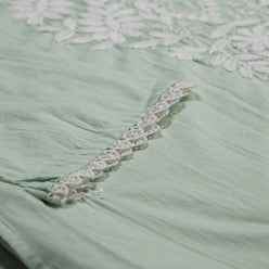 Cotton Embroidered Kurta with Pant and Dupatta Set