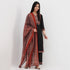 Cotton Printed V-Neck Kurta with Pant and Dupatta Set